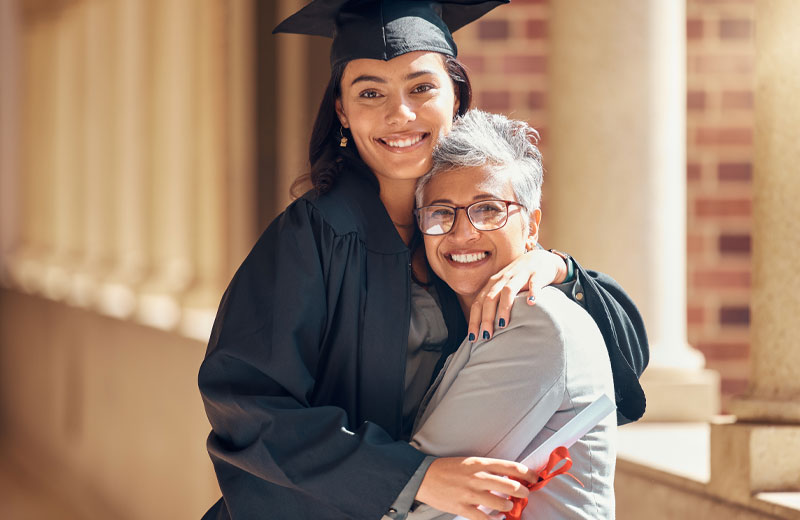 grad student and her mother